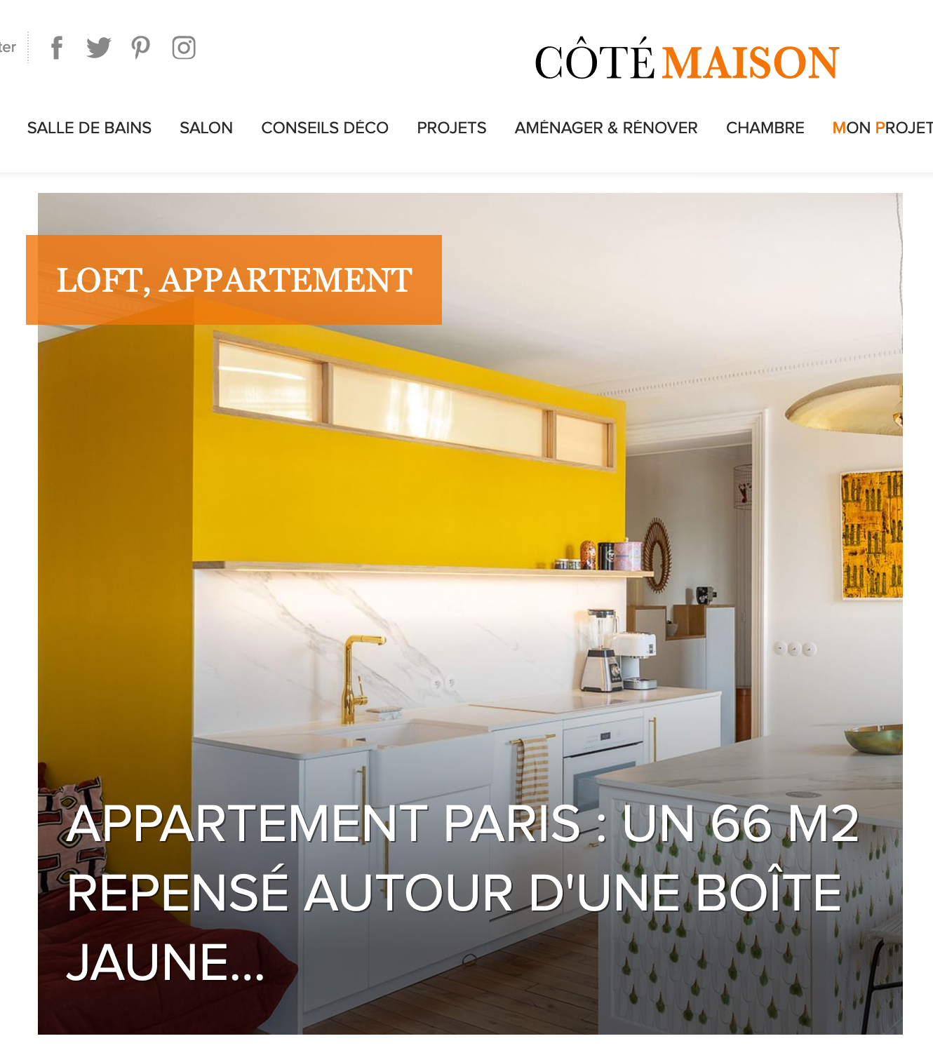 article Côté maison 2020